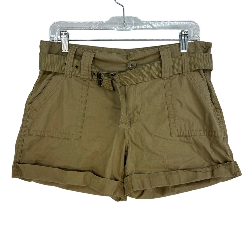 Blue Epic Cargo Shorts size 8 Khaki Gorpcore Belted Utility Safari Cotton Cuffed